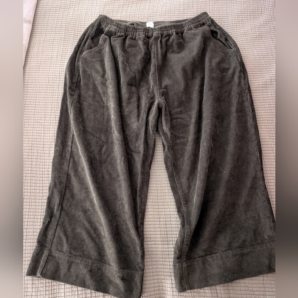 NWOT SHINY BY NATURE OLIVE GREEN CORDUROY PANTS